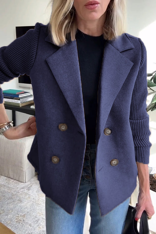 Olivia - Doppelreihiger Strickblazer