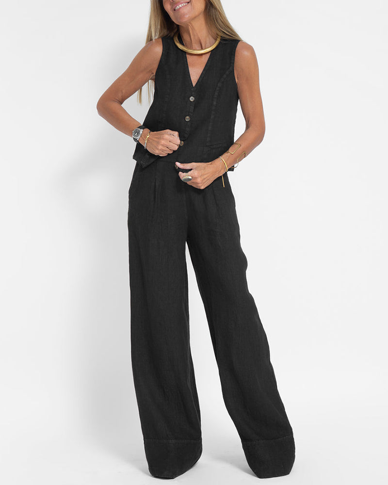 Stella - Damen Elegantes 2-teiliges Leinenset