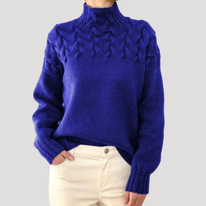 Paulina | Stilvoller und vielseitiger Rollkragenpullover im Kabelstrickdesign