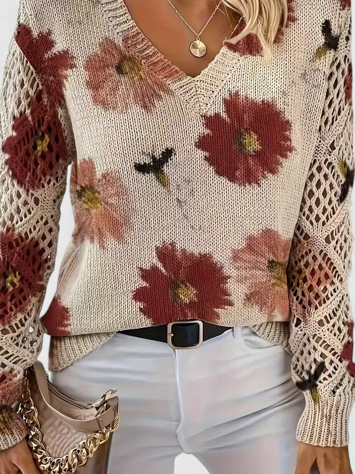 Beatrice - Geblümter Strickpullover
