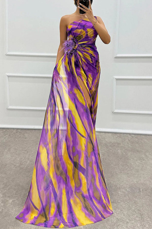 Fenna - Lebendige Elegante Drapierte Kleid