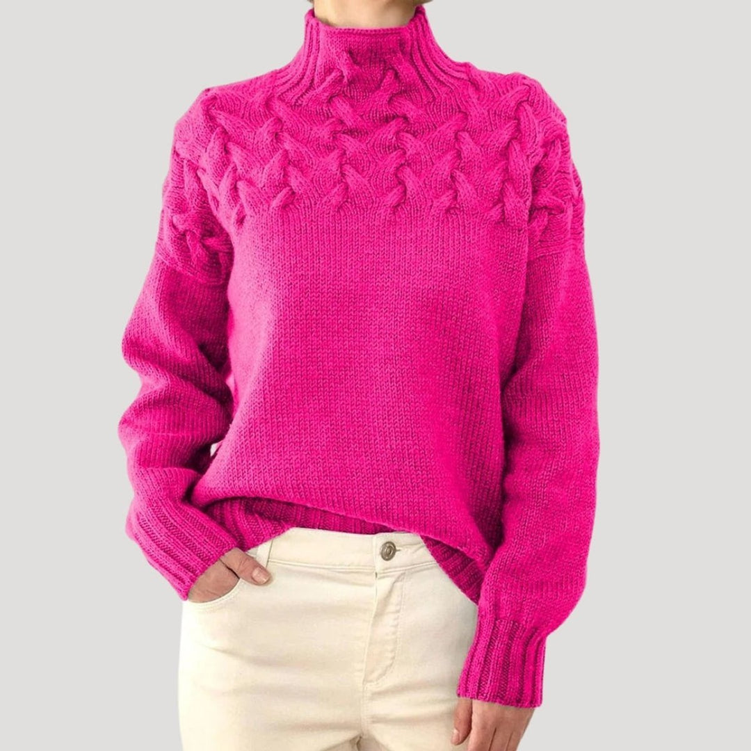 Paulina | Stilvoller und vielseitiger Rollkragenpullover im Kabelstrickdesign