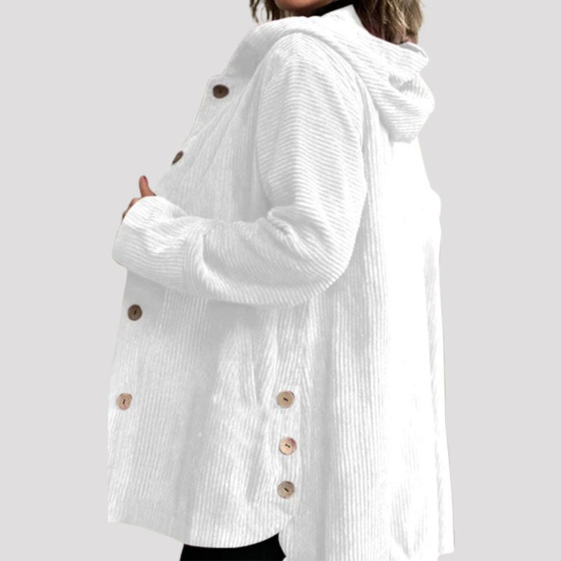 Jaze - Lässige Cord-Hoodie-Jacke