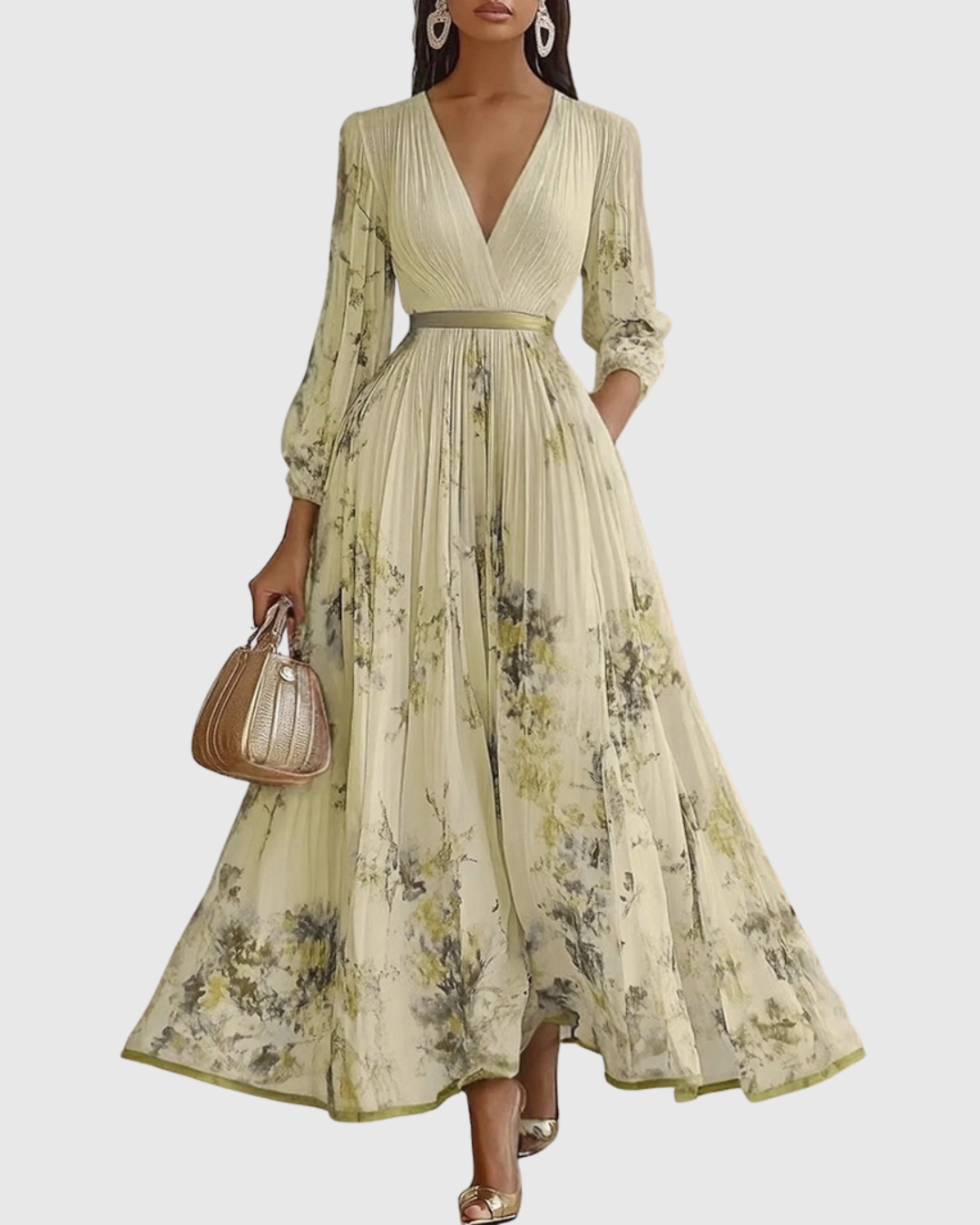 Siena - Elegante Plissee Maxi Kleid