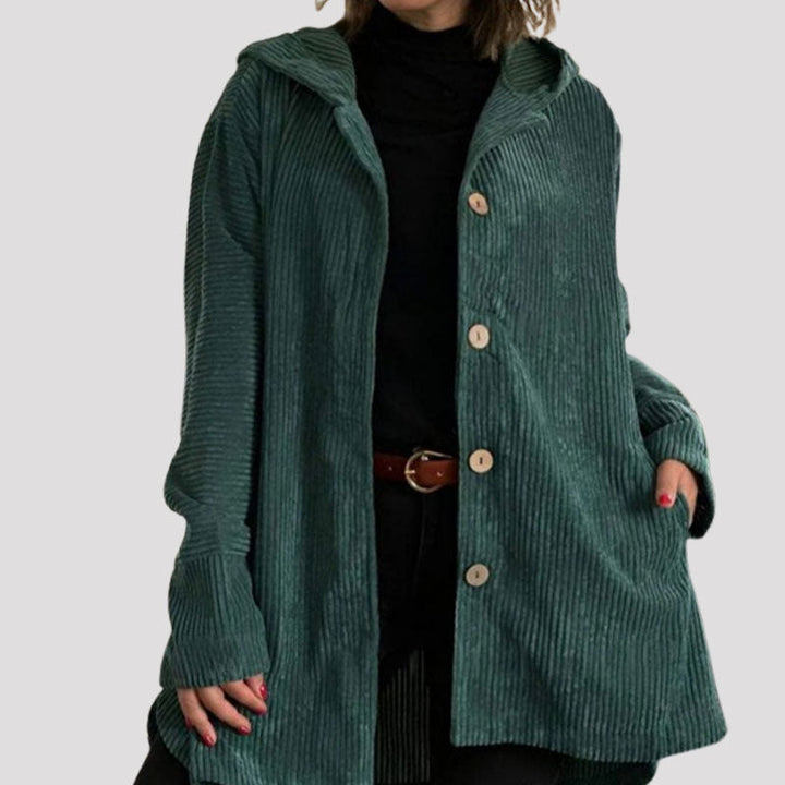 Jaze - Lässige Cord-Hoodie-Jacke