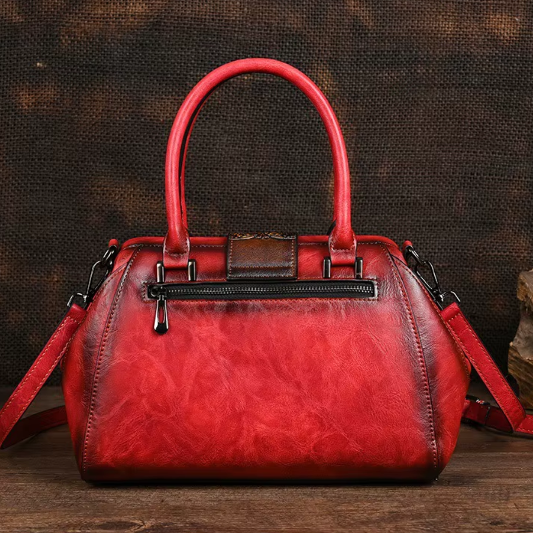 Florina - Gegravierte Lederhandtasche