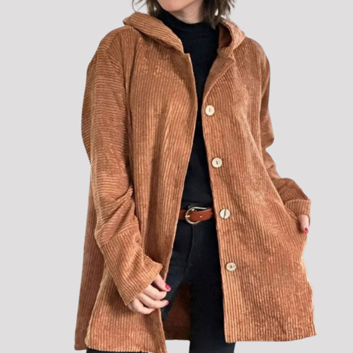 Jaze - Lässige Cord-Hoodie-Jacke