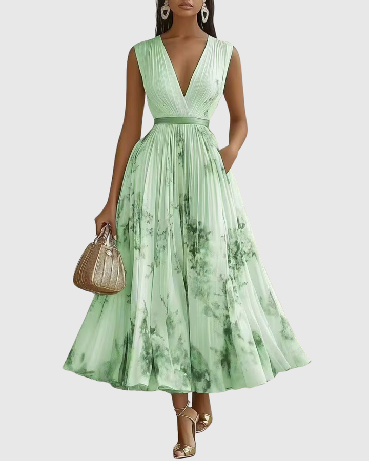 Siena - Elegante Plissee Maxi Kleid