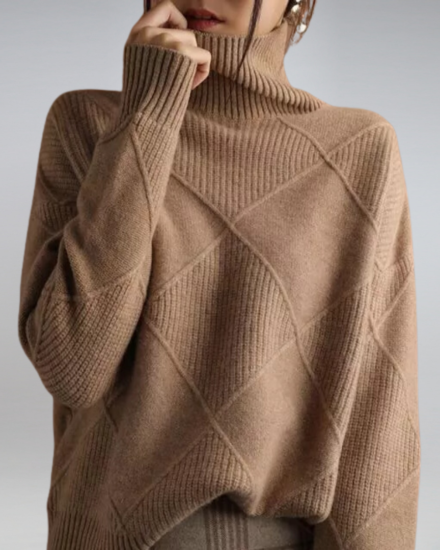 Anika | Eleganter und vielseitiger Rollkragenpullover aus Strick