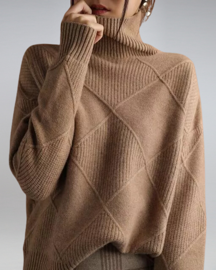 Anika | Eleganter und vielseitiger Rollkragenpullover aus Strick