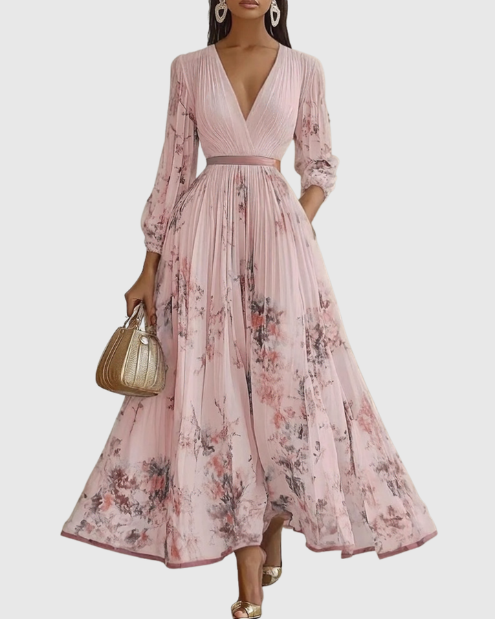 Siena - Elegante Plissee Maxi Kleid