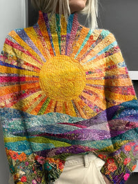 Leslie | Bunter und Bequemer Statement-Rollkragenpullover