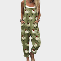 Helga - Bequeme Bedruckte Latzhose