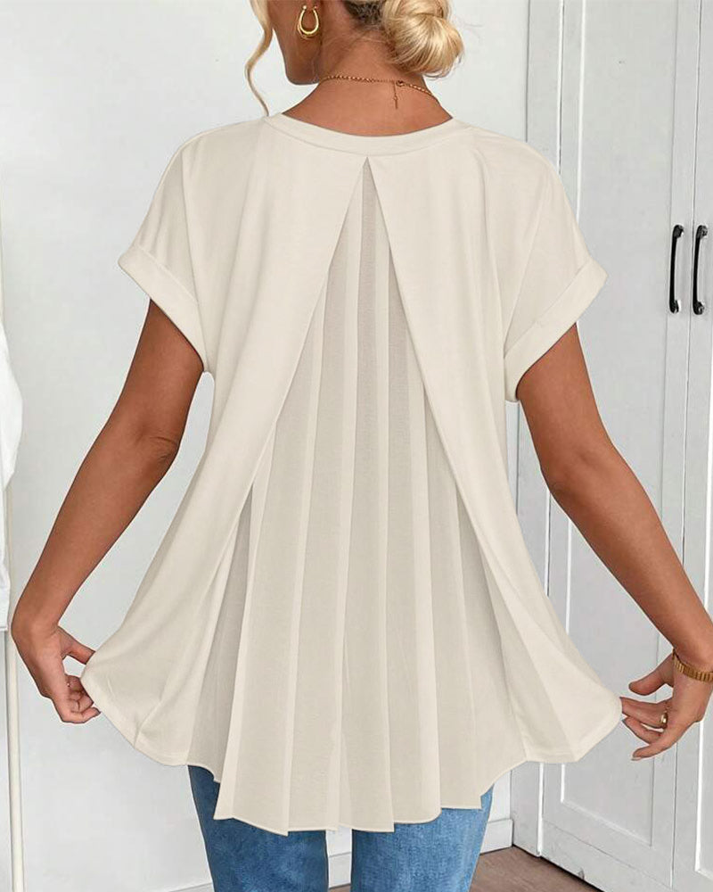 Adelheid - T-Shirt kurzärmelig einfarbig Patchwork
