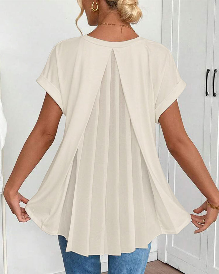 Adelheid - T-Shirt kurzärmelig einfarbig Patchwork