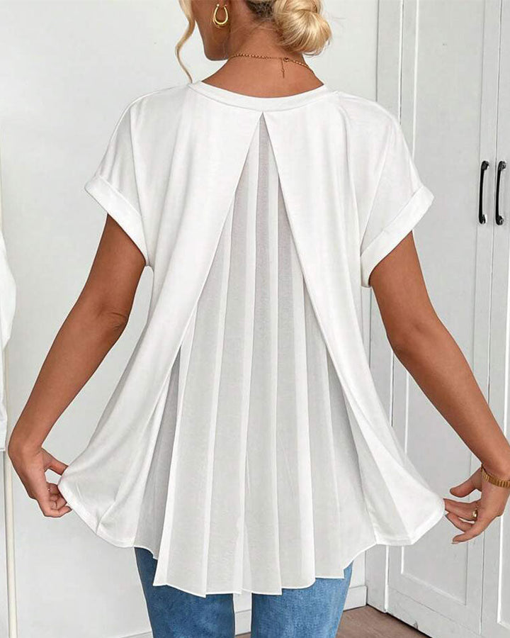 Adelheid - T-Shirt kurzärmelig einfarbig Patchwork