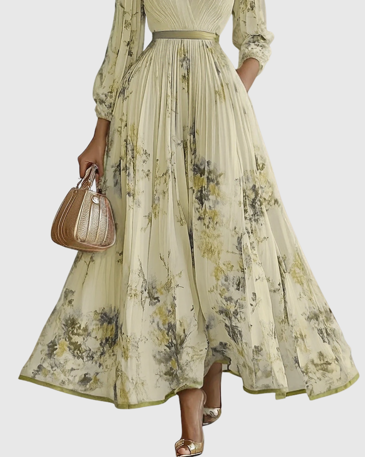 Siena - Elegante Plissee Maxi Kleid