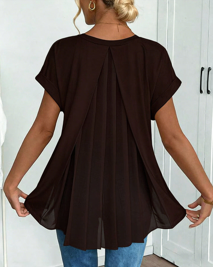 Adelheid - T-Shirt kurzärmelig einfarbig Patchwork