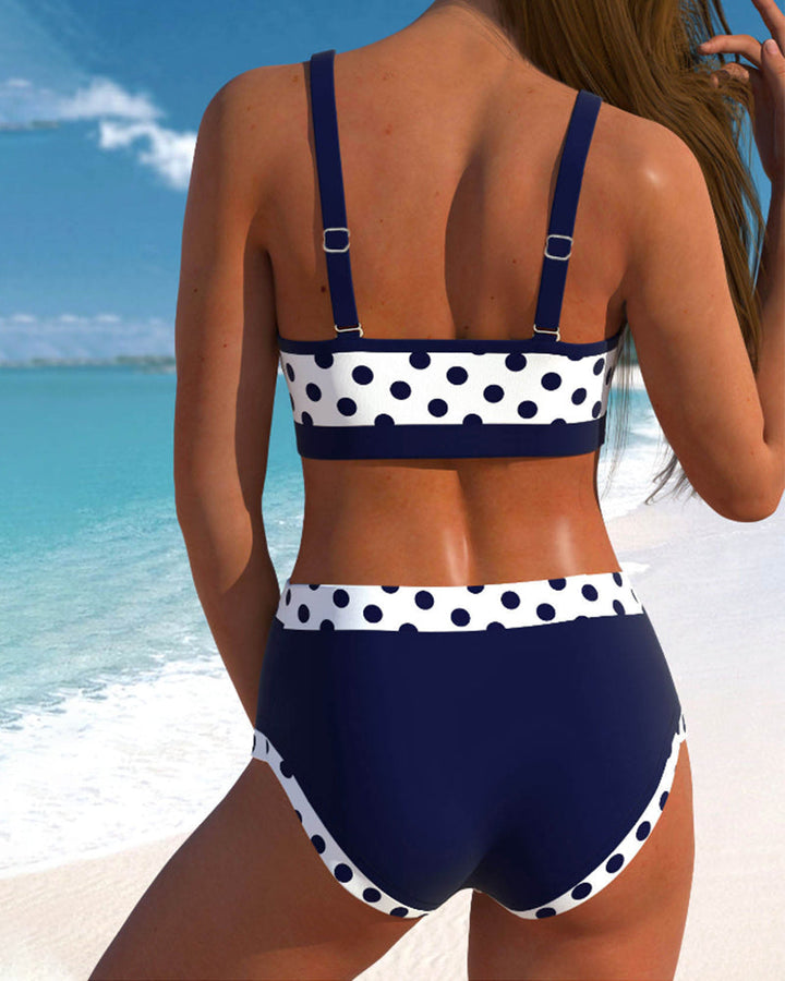 Liesbeth - Hoch taillierter Punkte-Bikini