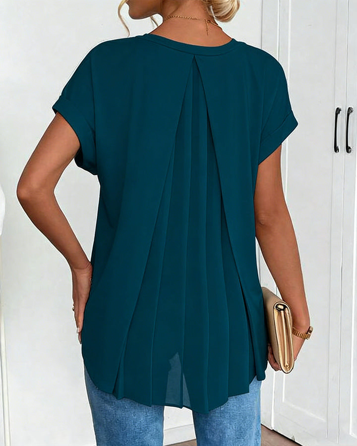 Adelheid - T-Shirt kurzärmelig einfarbig Patchwork