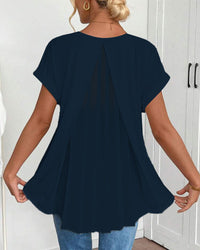 Adelheid - T-Shirt kurzärmelig einfarbig Patchwork