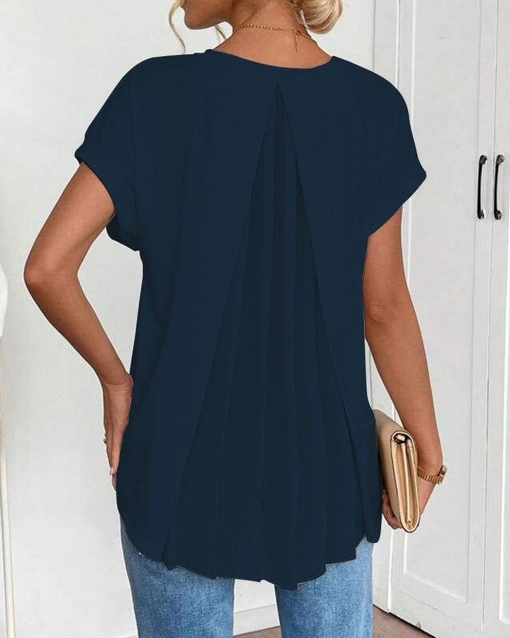 Adelheid - T-Shirt kurzärmelig einfarbig Patchwork