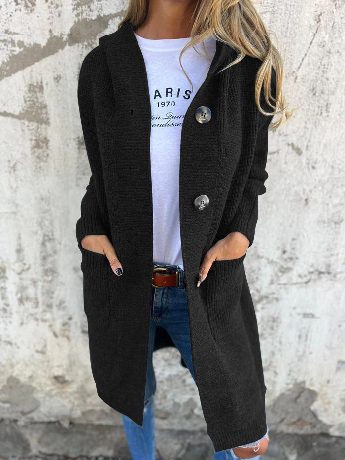 Frida - Eleganter langer Strickcardigan