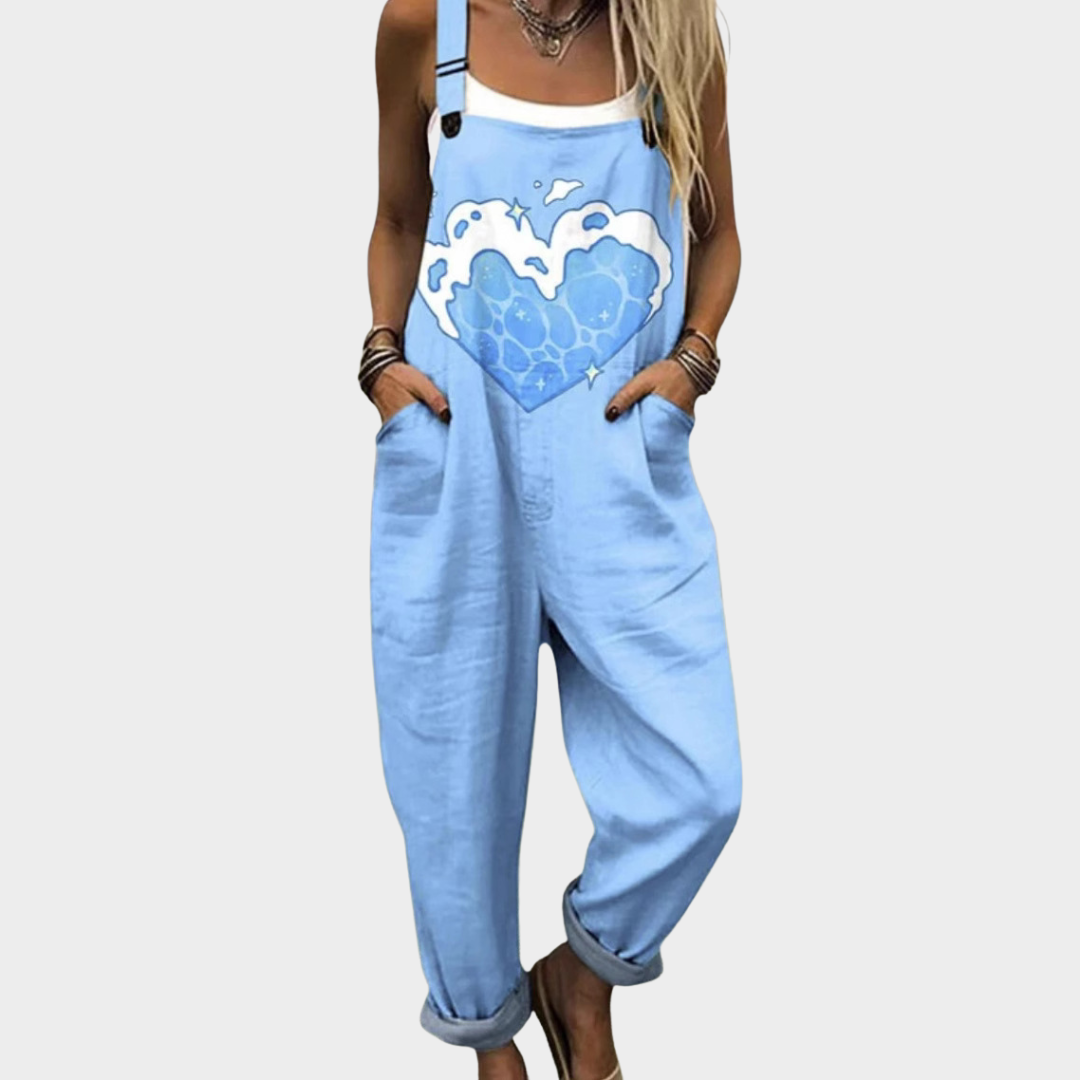 Sabine - Bequeme Bedruckte Latzhose