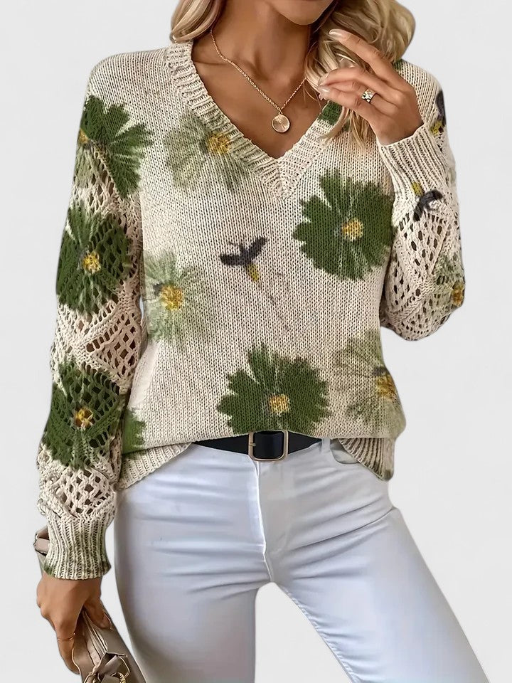 Beatrice - Geblümter Strickpullover