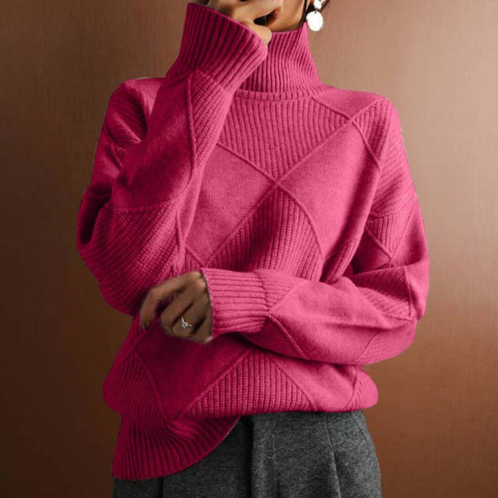 Analia | Stilvoller und bequemer Rollkragenpullover mit Rautendesign