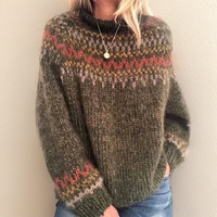 Milena | Rollkragen Strickpullover mit Retro-Wellenmuster