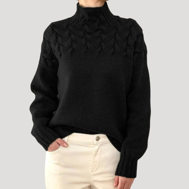 Paulina | Stilvoller und vielseitiger Rollkragenpullover im Kabelstrickdesign