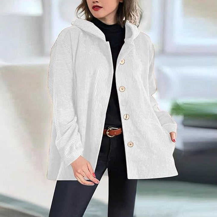 Jaze - Lässige Cord-Hoodie-Jacke