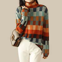 Ravelyn | Patchwork Cashmere Turtleneck Pullover