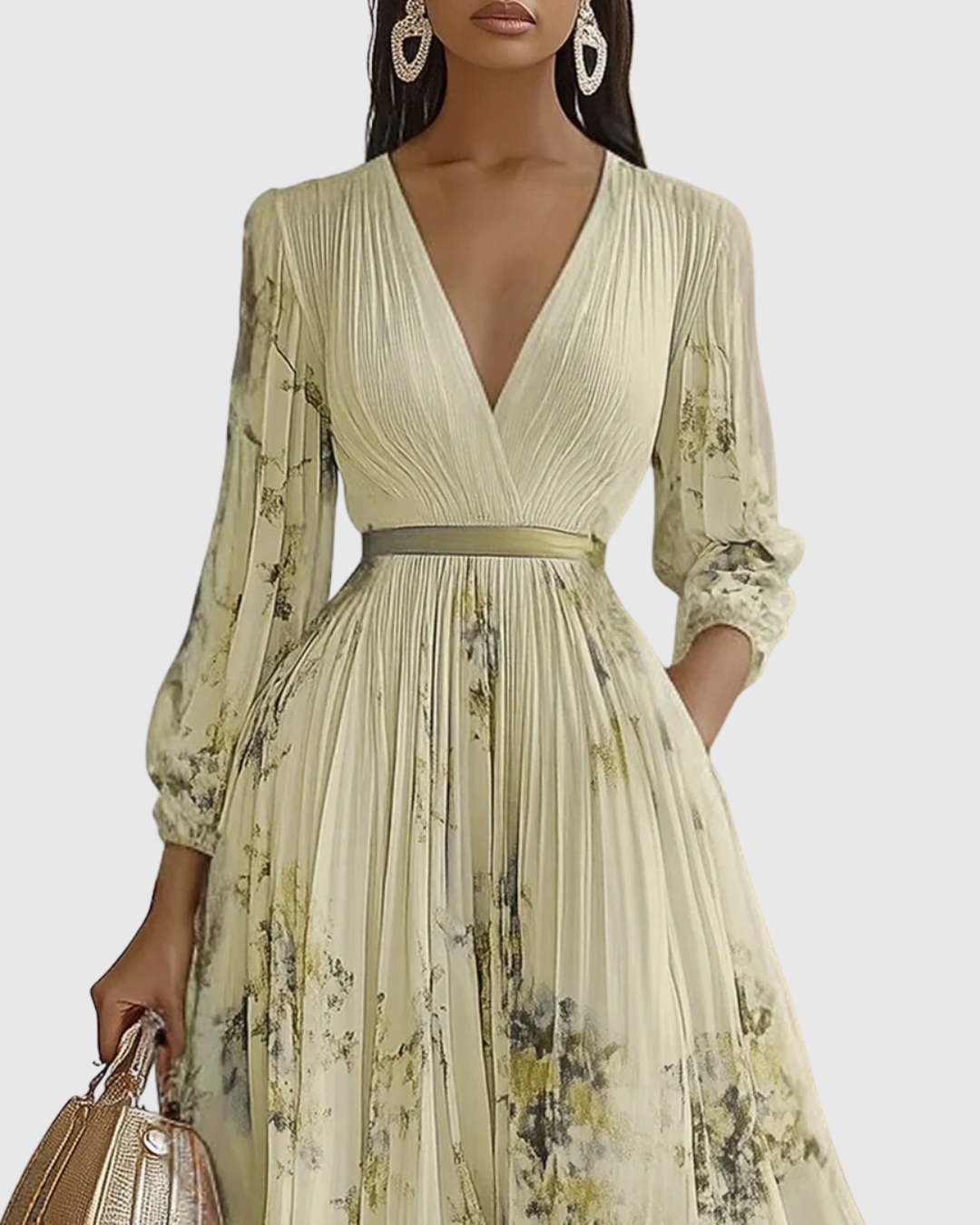 Siena - Elegante Plissee Maxi Kleid