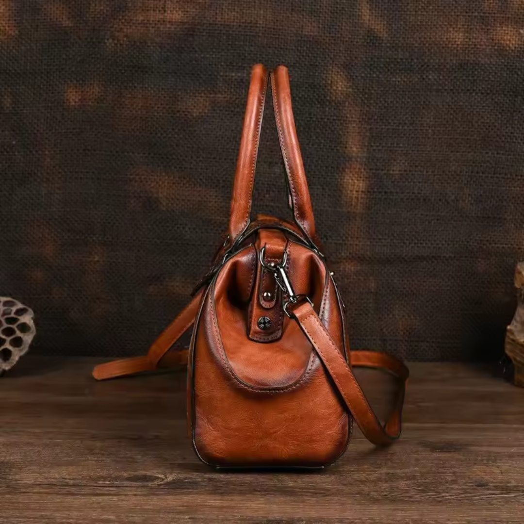Florina - Gegravierte Lederhandtasche