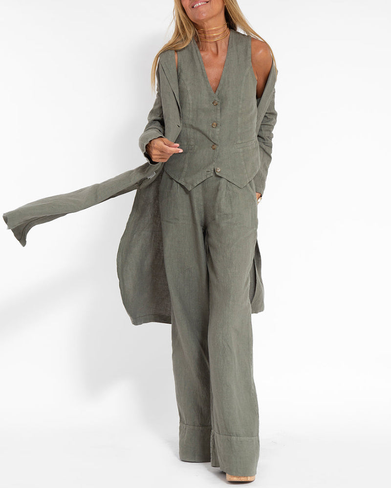 Stella - Damen Elegantes 2-teiliges Leinenset