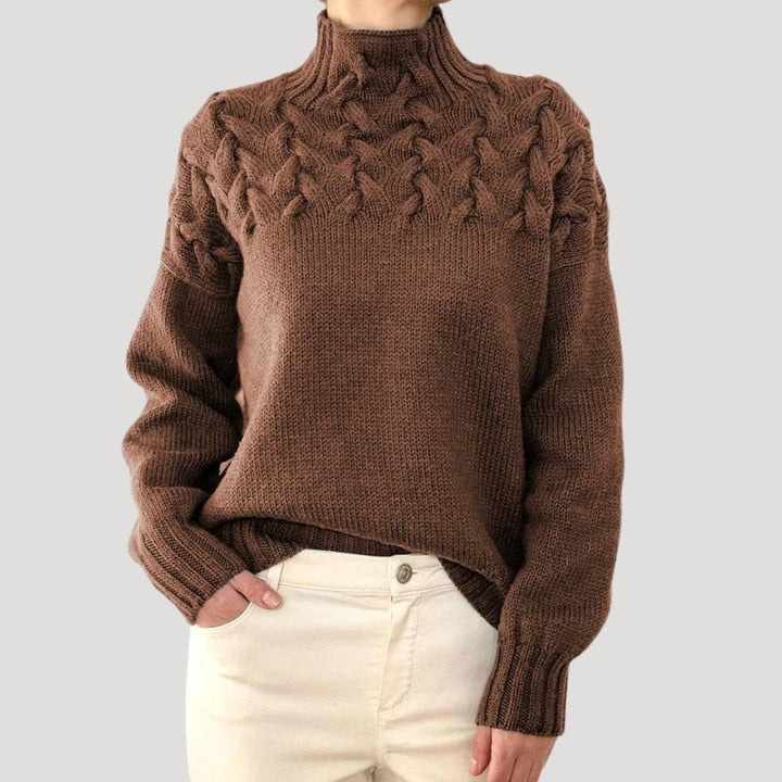 Paulina | Stilvoller und vielseitiger Rollkragenpullover im Kabelstrickdesign