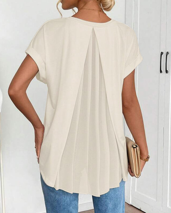 Adelheid - T-Shirt kurzärmelig einfarbig Patchwork
