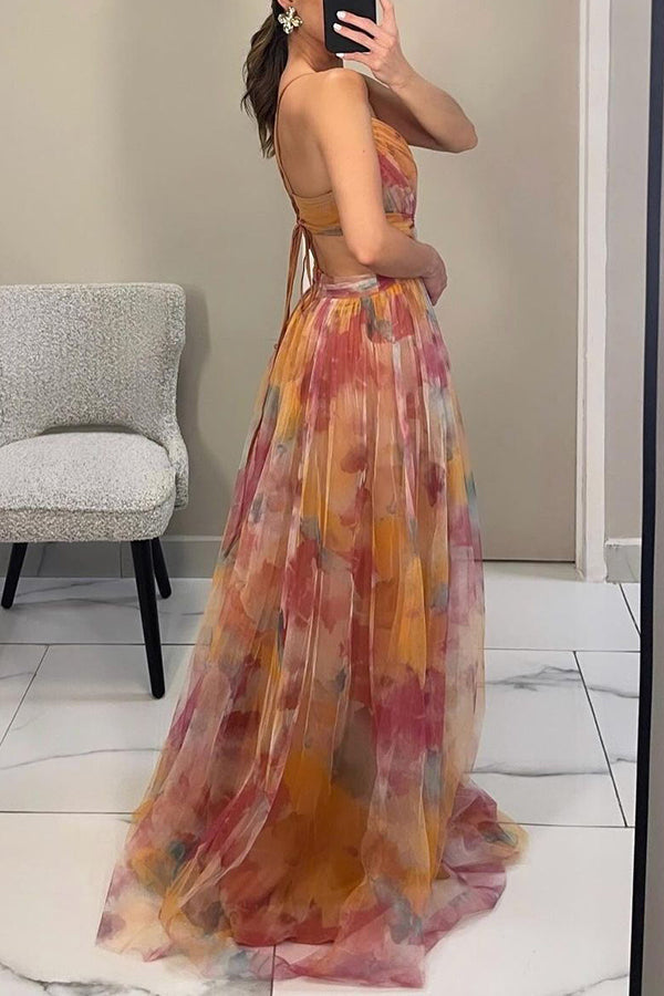 Sanne - Romantisches Fließendes Abendkleid