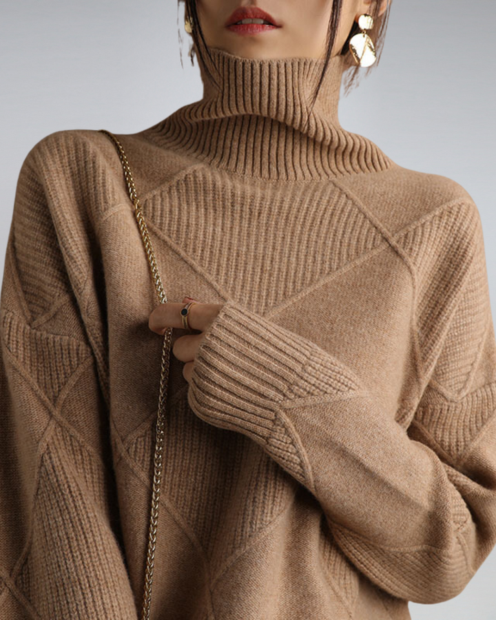 Anika | Eleganter und vielseitiger Rollkragenpullover aus Strick