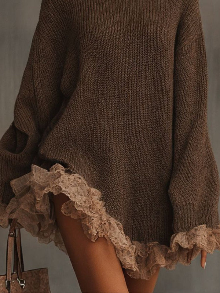 Lacey | Romantisches und Bequemes Rollkragen-Strickkleid