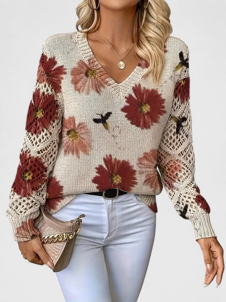 Beatrice - Geblümter Strickpullover