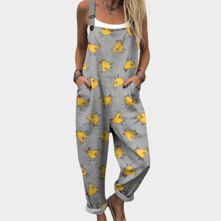 Annegret - Bequeme Bedruckte Latzhose