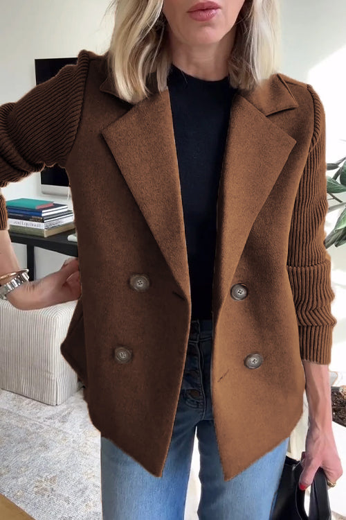 Olivia - Doppelreihiger Strickblazer