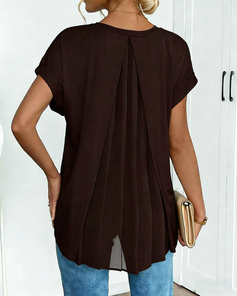 Adelheid - T-Shirt kurzärmelig einfarbig Patchwork