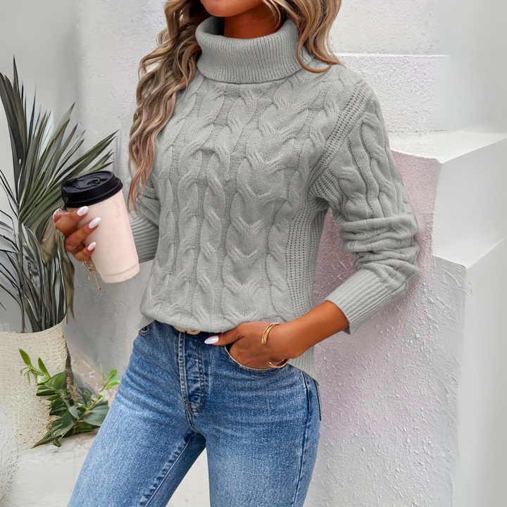Giorgia - Zopfmuster-Rollkragenpullover