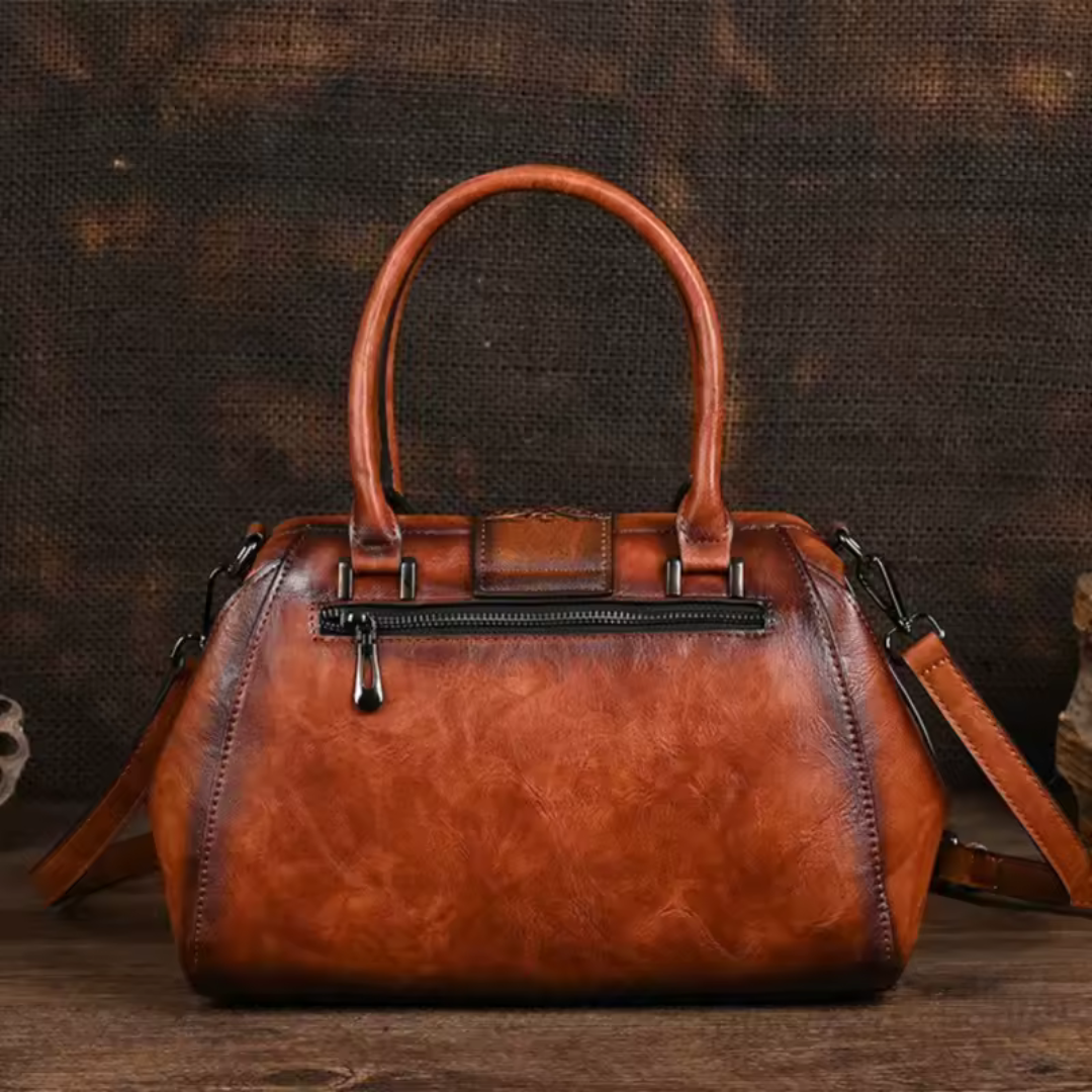 Florina - Gegravierte Lederhandtasche