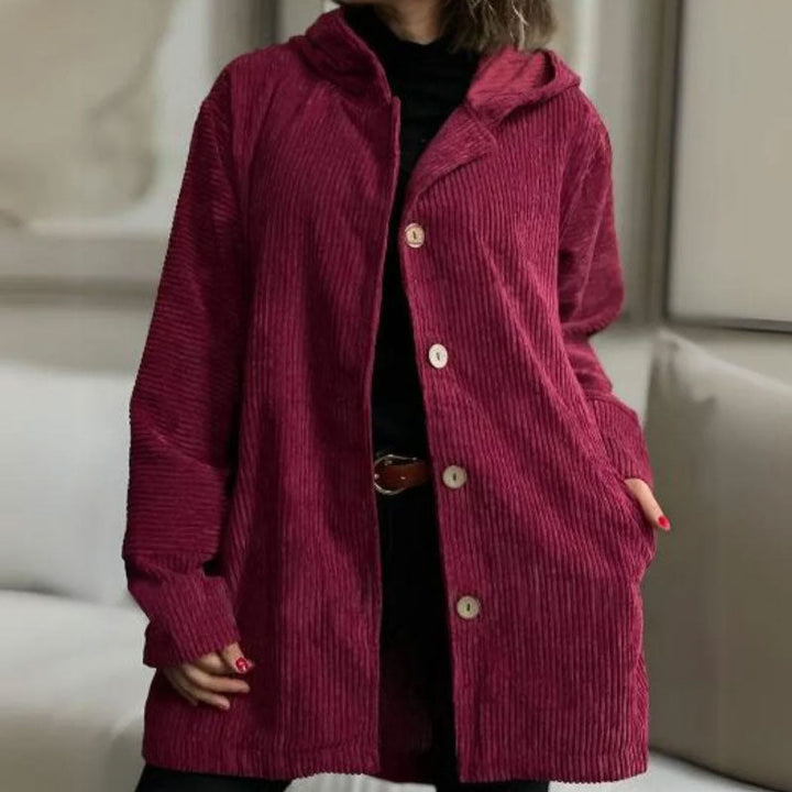 Jaze - Lässige Cord-Hoodie-Jacke