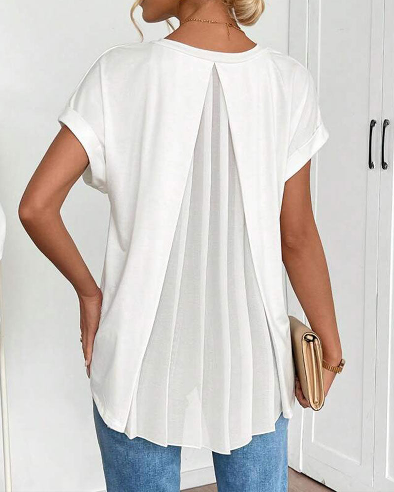Adelheid - T-Shirt kurzärmelig einfarbig Patchwork